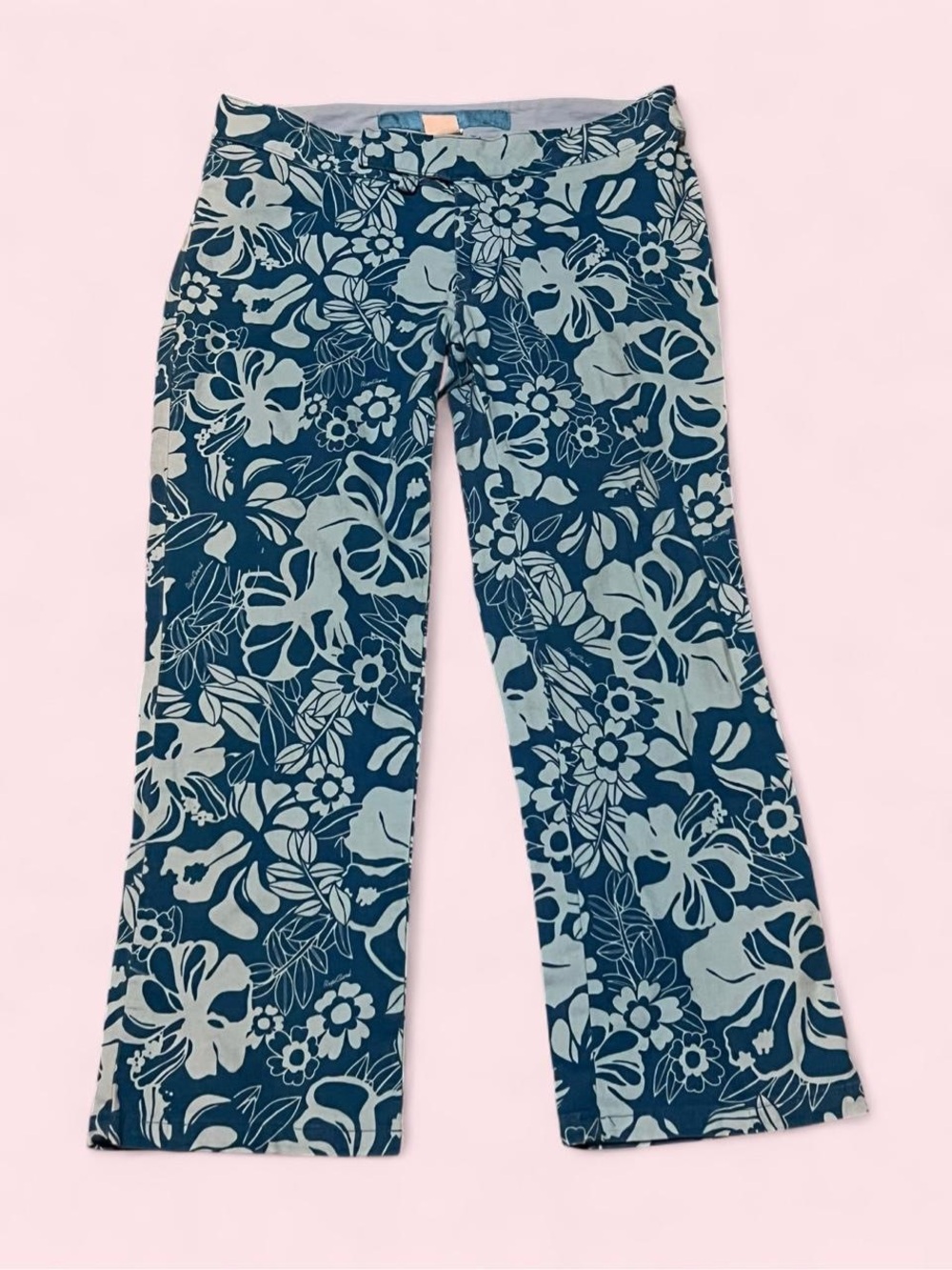 RipCurlGirl size 5 Floral Navy Blue Wide-Leg Bottoms